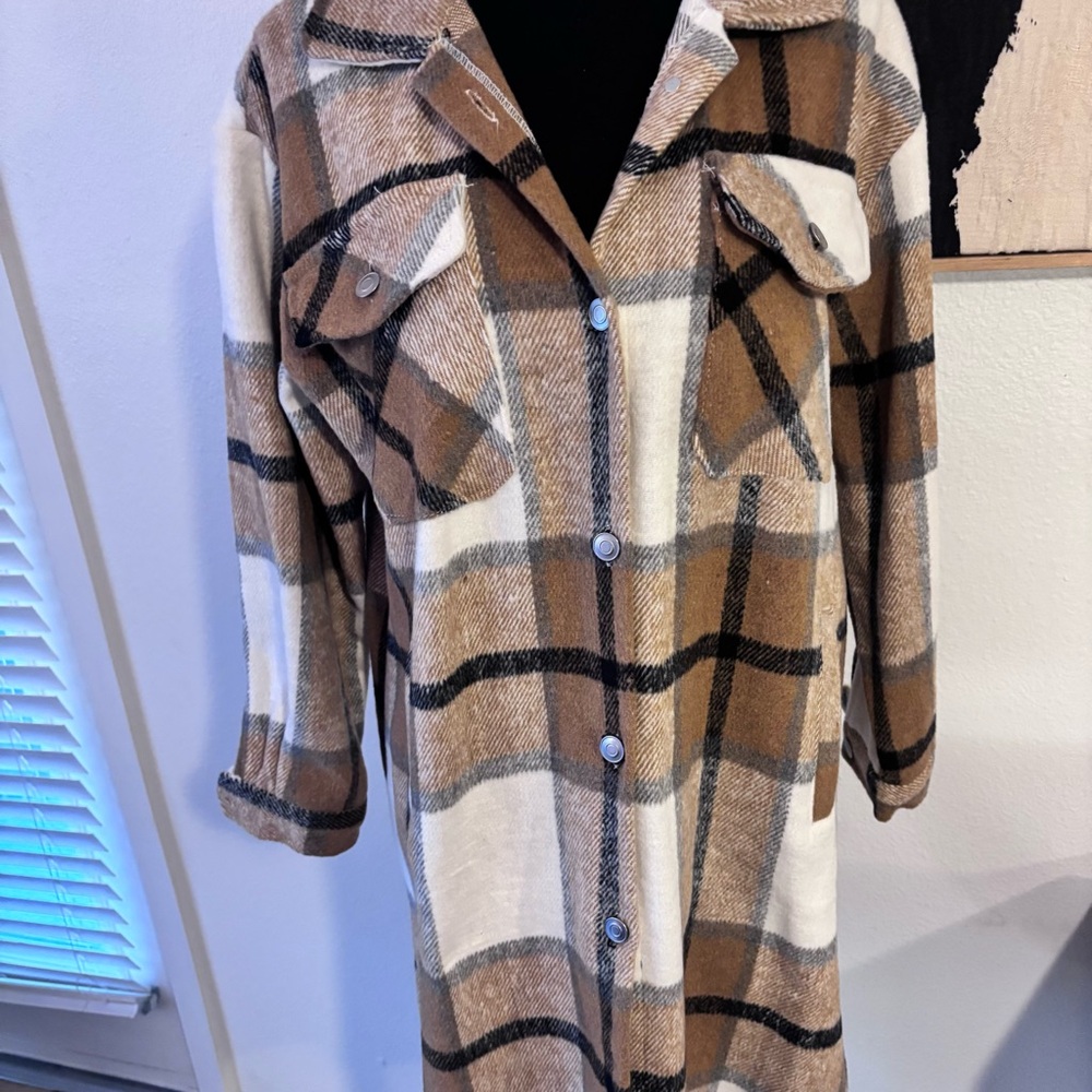 Plaid Button-Up Flannel Jacket - image 5